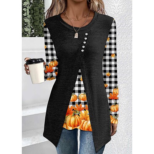 Mujer Blusa camisa de halloween Negro Plaid Calabaza Botón Estampado Manga Larga Víspera de Todos los Santos Casual Básico Escote Redondo Ajuste regular Primavera Otoño
Mujer Blusa camisa de halloween Negro Plaid Calabaza Botón Estampado Manga Larga Víspera de Todos los Santos Casual Básico Escote Redondo Ajuste regular Primavera Otoño