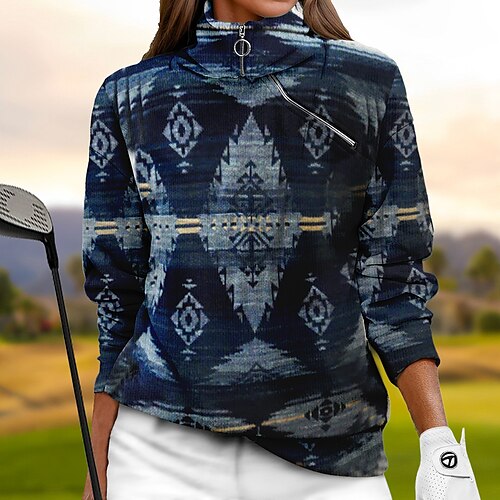 Women's Golf Hoodie Golf Pullover Golf Sweatshirt Thermal Warm Breathable Moisture Wicking Long Sleeve Golf Outerwear Top Regular Fit 1/4 Zip Stand Collar Geometry Spring Autumn Tennis Golf Pickleball
Women's Golf Hoodie Golf Pullover Golf Sweatshirt Thermal Warm Breathable Moisture Wicking Long Sleeve Golf Outerwear Top Regular Fit 1/4 Zip Stand Collar Geometry Spring Autumn Tennis Golf Pickleball
