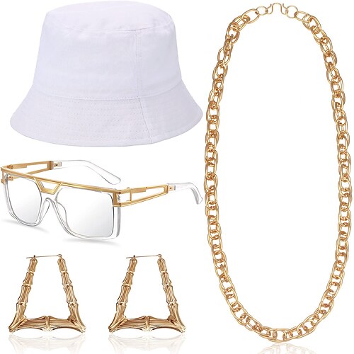 Anos 80 Hip pop Colar Chapéus Óculos Conjunto de acessórios Brincos Colar / Brincos Fantasias Mulheres Para Meninas Cosplay Ocasiões Especiais Baile de Máscaras Festa / Noite Mascarilha Casual
Anos 80 Hip pop Colar Chapéus Óculos Conjunto de acessórios Brincos Colar / Brincos Fantasias Mulheres Para Meninas Cosplay Ocasiões Especiais Baile de Máscaras Festa / Noite Mascarilha Casual