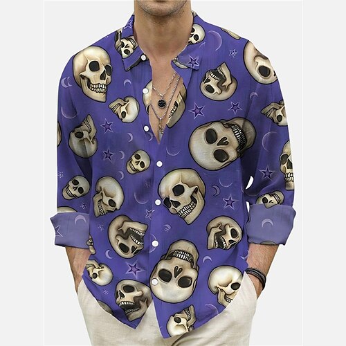 Hombre Camisa Cráneos Calabaza Murciélago Cuello Vuelto Rojo Morado Naranja Verde Trébol Exterior Víspera de Todos los Santos Manga Larga Estampado Ropa Moda Ropa de calle Design Casual
Hombre Camisa Cráneos Calabaza Murciélago Cuello Vuelto Rojo Morado Naranja Verde Trébol Exterior Víspera de Todos los Santos Manga Larga Estampado Ropa Moda Ropa de calle Design Casual