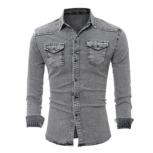Homme Chemise en jean Chemise boutonnée Chemisette Chemise d'été Chemise décontractée Chemise chambray Bleu Gris Claire Gris foncé manche longue Plein Revers Extérieur Plein Air Poche Vêtement Tenue
Homme Chemise en jean Chemise boutonnée Chemisette Chemise d'été Chemise décontractée Chemise chambray Bleu Gris Claire Gris foncé manche longue Plein Revers Extérieur Plein Air Poche Vêtement Tenue