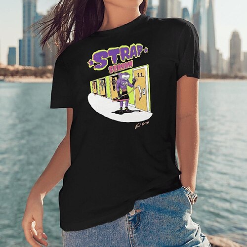 Women's T shirt Tee Black Graphic Letter Print Short Sleeve Daily Weekend Basic Round Neck Painting
Women's T shirt Tee Black Graphic Letter Print Short Sleeve Daily Weekend Basic Round Neck Painting
