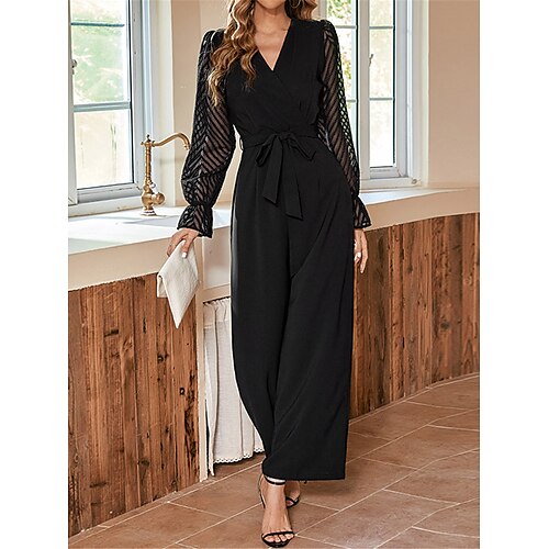 Damen Jumpsuit Gitter Patchwork Feste Farbe V Ausschnitt Geschäftlich Elegant B¨¹ro Arbeit Regular Fit Langarm Schwarz S M L XL Frühling
Damen Jumpsuit Gitter Patchwork Feste Farbe V Ausschnitt Geschäftlich Elegant B¨¹ro Arbeit Regular Fit Langarm Schwarz S M L XL Frühling