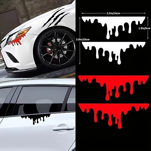 1 paire voiture personnalité autocollants simulation dégoulinant de sang graffiti autocollants de voiture horreur taches de sang couverture de la machine feux arrière de voiture couverture scratch
1 paire voiture personnalité autocollants simulation dégoulinant de sang graffiti autocollants de voiture horreur taches de sang couverture de la machine feux arrière de voiture couverture scratch