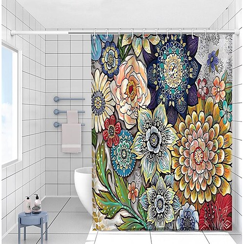 Cortina de ducha de baño con estampado bohemio, cortina de ducha impermeable a prueba de moho
Cortina de ducha de baño con estampado bohemio, cortina de ducha impermeable a prueba de moho