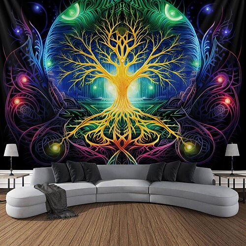 Tree of Life Blacklight Tapestry UV Reactive Glow in the Dark Meditation Boho Trippy Misty Magic World Hanging Tapestry Wall Art Mural for Living Room Bedroom
Tree of Life Blacklight Tapestry UV Reactive Glow in the Dark Meditation Boho Trippy Misty Magic World Hanging Tapestry Wall Art Mural for Living Room Bedroom
