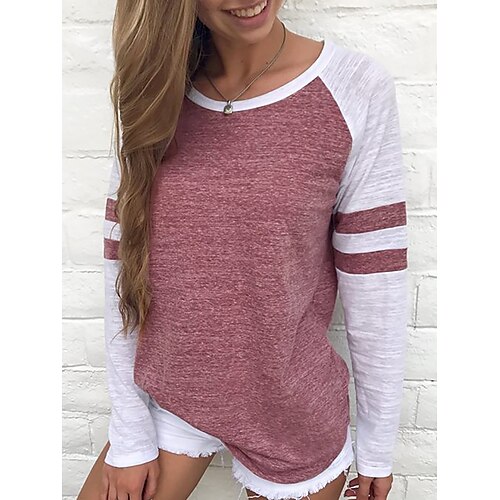 Femme T shirt Tee Noir Rouge Bleu Bloc de couleur manche longue du quotidien Fin de semaine du quotidien basique Col Rond Standard Automne hiver
Femme T shirt Tee Noir Rouge Bleu Bloc de couleur manche longue du quotidien Fin de semaine du quotidien basique Col Rond Standard Automne hiver