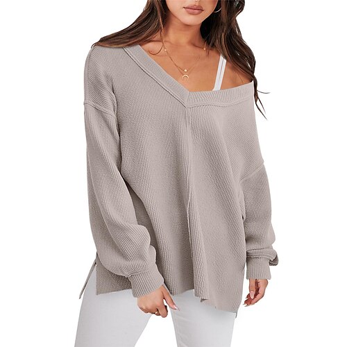 Damen Pullover Strickwaren Gerippt Stricken Gespleisst Feste Farbe V Ausschnitt Stilvoll Brautkleider schlicht Täglich Ausgehen Herbst Winter Schwarz Weiß Rosa S
Damen Pullover Strickwaren Gerippt Stricken Gespleisst Feste Farbe V Ausschnitt Stilvoll Brautkleider schlicht Täglich Ausgehen Herbst Winter Schwarz Weiß Rosa S