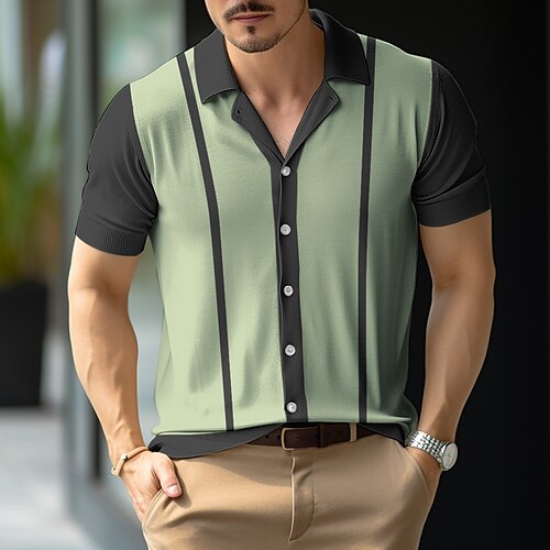 Herren Polo Pullover Golfhemd Alltagskleidung Casual Hemdkragen Klassisch Kurze Ärmel Klassisch Zeitlos Farbblock Gestreift Strick Knopf vorne Sommer Frühling Rosa Blau Grün Polo Pullover
Herren Polo Pullover Golfhemd Alltagskleidung Casual Hemdkragen Klassisch Kurze Ärmel Klassisch Zeitlos Farbblock Gestreift Strick Knopf vorne Sommer Frühling Rosa Blau Grün Polo Pullover