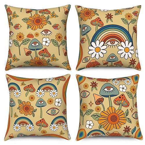 Funda de almohada de doble cara con forma de seta floral, funda de cojín cuadrada decorativa suave de 4 piezas, funda de almohada para dormitorio, sala de estar, sofá, silla
Funda de almohada de doble cara con forma de seta floral, funda de cojín cuadrada decorativa suave de 4 piezas, funda de almohada para dormitorio, sala de estar, sofá, silla