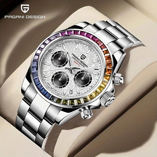 Reloj de cuarzo de diseño pagani para hombre, reloj de pulsera resistente al agua de acero inoxidable, cronógrafo deportivo, cronómetro de negocios
Reloj de cuarzo de diseño pagani para hombre, reloj de pulsera resistente al agua de acero inoxidable, cronógrafo deportivo, cronómetro de negocios