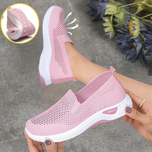 Mujer Zapatillas de deporte Slip-Ons Zapatos Confort Zapatos Flyknit Diario Paseo Verano Tacón Plano Dedo redondo Moda Casual Confort Flying Weaving Mocasín Color sólido Negro Rosa Beige
Mujer Zapatillas de deporte Slip-Ons Zapatos Confort Zapatos Flyknit Diario Paseo Verano Tacón Plano Dedo redondo Moda Casual Confort Flying Weaving Mocasín Color sólido Negro Rosa Beige