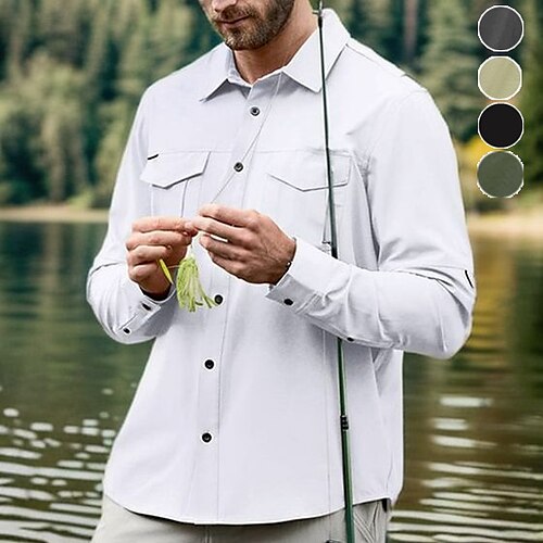 Hombre Camisa de pesca Exterior Manga Larga Protección UV Transpirable Secado rápido Reductor del Sudor Camiseta Primavera Otoño Exterior Pesca Ropa Cotidiana Negro Verde Ejército Caqui
Hombre Camisa de pesca Exterior Manga Larga Protección UV Transpirable Secado rápido Reductor del Sudor Camiseta Primavera Otoño Exterior Pesca Ropa Cotidiana Negro Verde Ejército Caqui
