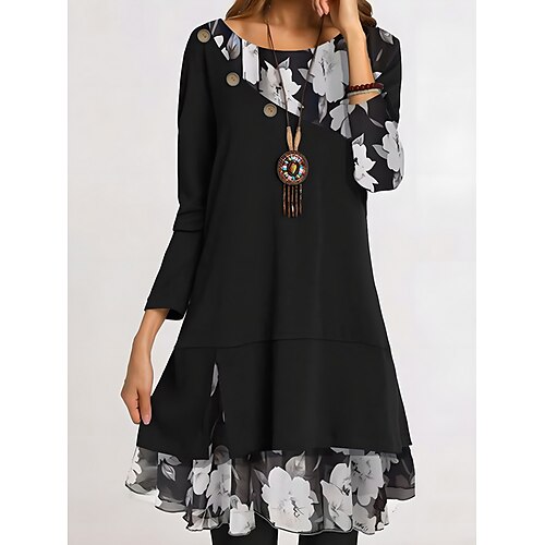 Mujer Vestimenta casual Vestido de una línea Vestido Estampado Floral Retazos Botón Cuello Barco Mini vestido Moda Elegante Exterior Calle Manga Larga Ajuste regular Negro Gris Primavera Otoño S M L
Mujer Vestimenta casual Vestido de una línea Vestido Estampado Floral Retazos Botón Cuello Barco Mini vestido Moda Elegante Exterior Calle Manga Larga Ajuste regular Negro Gris Primavera Otoño S M L