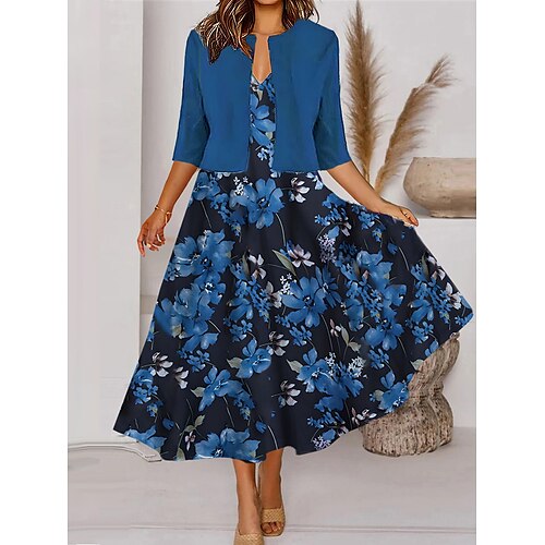 Mulheres Conjunto de vestido de duas peças Vestido casual Vestido Tipo Regata Longa Ao ar livre Diário Moda Roupa de rua Bolsos Imprimir Vestido midi Decote V Manga 3/4 Floral Normal Rosa Azul
Mulheres Conjunto de vestido de duas peças Vestido casual Vestido Tipo Regata Longa Ao ar livre Diário Moda Roupa de rua Bolsos Imprimir Vestido midi Decote V Manga 3/4 Floral Normal Rosa Azul