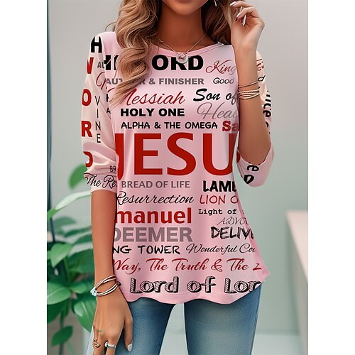 Mujer Camiseta Rosa Letra Estampado Manga Larga Diario Fin de semana Básico Escote Redondo Pintura
Mujer Camiseta Rosa Letra Estampado Manga Larga Diario Fin de semana Básico Escote Redondo Pintura