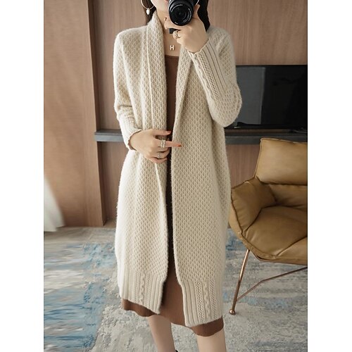 Mujer Chaqueta de Punto Puente Estriado Tejer Largo De Gran Tamaño Color sólido Frente Abierto Elegante Casual Exterior Diario Otoño Invierno Color Camello Gris Oscuro M L XL
Mujer Chaqueta de Punto Puente Estriado Tejer Largo De Gran Tamaño Color sólido Frente Abierto Elegante Casual Exterior Diario Otoño Invierno Color Camello Gris Oscuro M L XL