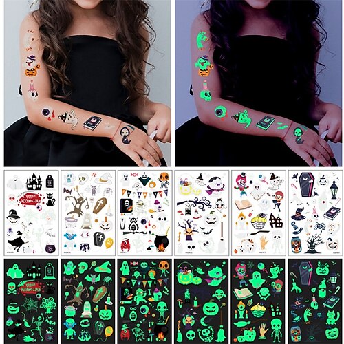 Adesivo de tatuagem de medo de 20 folhas de halloween brilhante para crianças tatuagem falsa temporária adesivos brilhantes rosto braços e pernas
Adesivo de tatuagem de medo de 20 folhas de halloween brilhante para crianças tatuagem falsa temporária adesivos brilhantes rosto braços e pernas