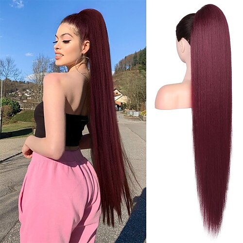Lange, gerade Pferdeschwanzverlängerung mit Kordelzug, burgunderfarbener Pferdeschwanz, mehrschichtig, leicht, weich, verhedderungsbeständig, Silk Touch, Clip-in-Haarverlängerungen, Pferdeschwanz,
Lange, gerade Pferdeschwanzverlängerung mit Kordelzug, burgunderfarbener Pferdeschwanz, mehrschichtig, leicht, weich, verhedderungsbeständig, Silk Touch, Clip-in-Haarverlängerungen, Pferdeschwanz,