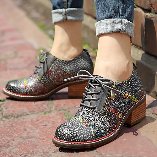 Women's Heels Plus Size Handmade Shoes Office Daily Winter Zipper Lace-up Chunky Heel Round Toe Vacation Vintage Casual Leather Polyester Sheepskin Lace-up Polka Dot Gray
Women's Heels Plus Size Handmade Shoes Office Daily Winter Zipper Lace-up Chunky Heel Round Toe Vacation Vintage Casual Leather Polyester Sheepskin Lace-up Polka Dot Gray