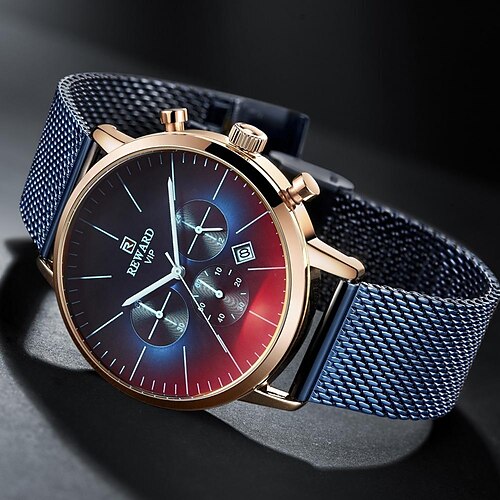 Belohnung Farbe helles Glas Uhr Luxusmarke Business Herren Armbanduhr Edelstahl amp;wasserdichte Mode-Chronographenuhr mit Lederarmband
Belohnung Farbe helles Glas Uhr Luxusmarke Business Herren Armbanduhr Edelstahl amp;wasserdichte Mode-Chronographenuhr mit Lederarmband