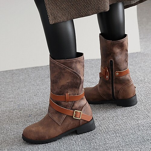 Femme Bottes Bottes de Combat Grandes Tailles Bottes Moto Extérieur du quotidien Bottes mi-mollet Hiver Boucle Talon Bottier Rétro Vintage Mode Décontractées Faux Cuir Couleur unie Noir Rouge Marron
Femme Bottes Bottes de Combat Grandes Tailles Bottes Moto Extérieur du quotidien Bottes mi-mollet Hiver Boucle Talon Bottier Rétro Vintage Mode Décontractées Faux Cuir Couleur unie Noir Rouge Marron