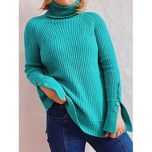 Mujer Suéter de punto Puente Estriado Tejer Botón Separado Color sólido Cuello Alto Elegante Casual Diario Noche Otoño Invierno Negro Blanco S M L
Mujer Suéter de punto Puente Estriado Tejer Botón Separado Color sólido Cuello Alto Elegante Casual Diario Noche Otoño Invierno Negro Blanco S M L