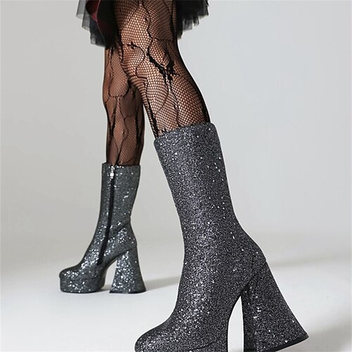 Mulheres Botas Rosa Botas Metálicas Lantejoulas de Cristal com Brilho Festa Botas da panturrilha Inverno Pedrarias Lantejoulas Plataforma Salto Robusto Ponta quadrada Punk Sensual Minimalismo Couro
Mulheres Botas Rosa Botas Metálicas Lantejoulas de Cristal com Brilho Festa Botas da panturrilha Inverno Pedrarias Lantejoulas Plataforma Salto Robusto Ponta quadrada Punk Sensual Minimalismo Couro