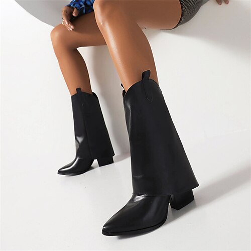 Mulheres Botas Botas Cowboy Tamanhos Grandes Botas de salto Diário Botas da panturrilha Inverno Salto Robusto Dedo Apontado Minimalismo Couro Sintético Mocassim Côr Sólida Preto Branco Rosa claro
Mulheres Botas Botas Cowboy Tamanhos Grandes Botas de salto Diário Botas da panturrilha Inverno Salto Robusto Dedo Apontado Minimalismo Couro Sintético Mocassim Côr Sólida Preto Branco Rosa claro