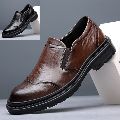 Men's Loafers Slip-Ons Leather Shoes Comfort Shoes Leather Loafers Business Casual Outdoor Daily Walking Shoes Leather Breathable Comfortable Slip Resistant Bark brown Black Spring
Men's Loafers Slip-Ons Leather Shoes Comfort Shoes Leather Loafers Business Casual Outdoor Daily Walking Shoes Leather Breathable Comfortable Slip Resistant Bark brown Black Spring