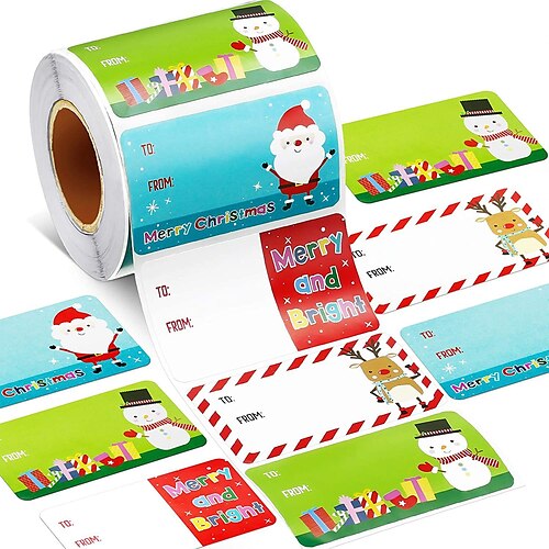 

500 шт./рулон голографические наклейки с Рождеством наклейки уплотнительные этикетки для подарка «сделай сам» посылка для выпечки конверт канцелярские товары декор