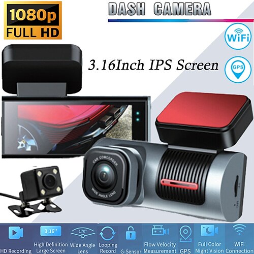 K1-302 1080p Nuevo diseño / HD / con cámara trasera DVR del coche 170 Grados Gran angular 3 pulgada IPS Dash Cam con WIFI / GPS / Visión nocturna 4 LED infrarrojos Registrador de coche
K1-302 1080p Nuevo diseño / HD / con cámara trasera DVR del coche 170 Grados Gran angular 3 pulgada IPS Dash Cam con WIFI / GPS / Visión nocturna 4 LED infrarrojos Registrador de coche