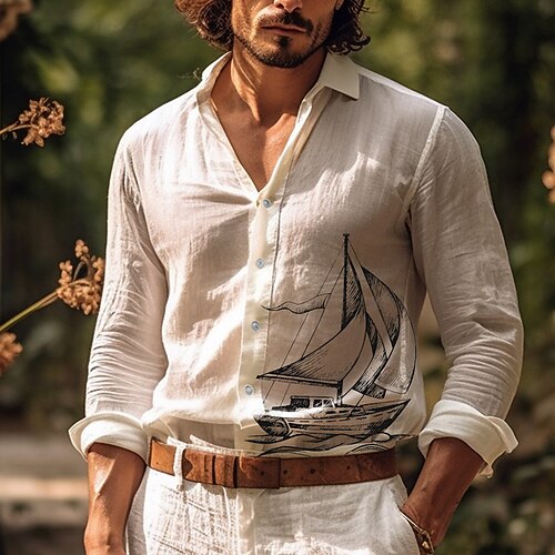 Hombre Camisa camisa de lino Estampados Velero Cuello Vuelto Rosa Verde Trébol Caqui Exterior Calle Manga Larga Estampado Ropa Lino Moda Ropa de calle Design Casual
Hombre Camisa camisa de lino Estampados Velero Cuello Vuelto Rosa Verde Trébol Caqui Exterior Calle Manga Larga Estampado Ropa Lino Moda Ropa de calle Design Casual