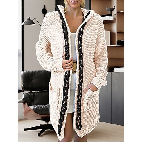 Women's Cardigan Sweater Jumper Ribbed Knit Patchwork Solid Color Hooded Stylish Casual Outdoor Daily Fall Winter Black Rope Beige Black Rope Caramel Color S M L
Women's Cardigan Sweater Jumper Ribbed Knit Patchwork Solid Color Hooded Stylish Casual Outdoor Daily Fall Winter Black Rope Beige Black Rope Caramel Color S M L