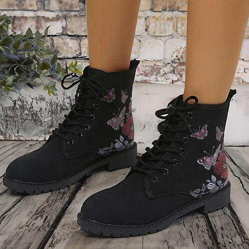 Mujer Botas Botas de Combate Tallas Grandes Botines Botines Exterior Diario Botines Botines Invierno Tacón Cuadrado Dedo redondo Vintage Elegante PU Cordones Bordado Negro
Mujer Botas Botas de Combate Tallas Grandes Botines Botines Exterior Diario Botines Botines Invierno Tacón Cuadrado Dedo redondo Vintage Elegante PU Cordones Bordado Negro