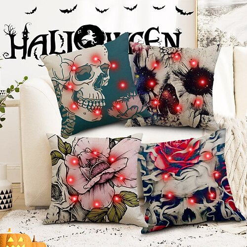 capa de almofada de lado duplo halloween 4pc capa de almofada quadrada decorativa macia fronha para quarto sala de estar sofá sofá cadeira (com luzes led de corda)
capa de almofada de lado duplo halloween 4pc capa de almofada quadrada decorativa macia fronha para quarto sala de estar sofá sofá cadeira (com luzes led de corda)