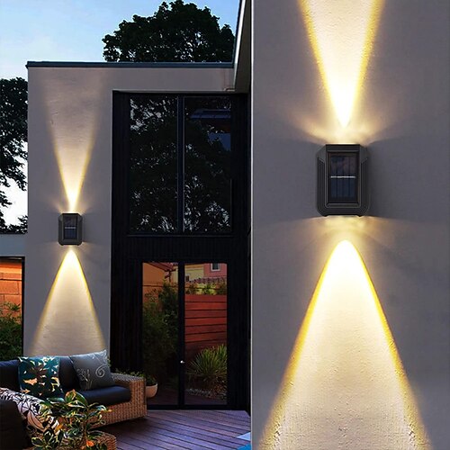 Auf- und Ab-Beleuchtung für den Außenbereich, Solar-Wandleuchte, IP65, wasserdicht, beleuchtet modernes Dekor, schwarze solarbetriebene Wandleuchte, Sonnenlicht-Lampe für Haus, Garten, Veranda, Wege,
Auf- und Ab-Beleuchtung für den Außenbereich, Solar-Wandleuchte, IP65, wasserdicht, beleuchtet modernes Dekor, schwarze solarbetriebene Wandleuchte, Sonnenlicht-Lampe für Haus, Garten, Veranda, Wege,
