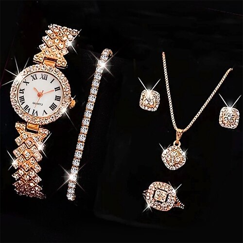 5 teile/satz uhr frauen ring halskette ohrringe strass mode armbanduhr weibliche beiläufige damen uhren armband set uhr
5 teile/satz uhr frauen ring halskette ohrringe strass mode armbanduhr weibliche beiläufige damen uhren armband set uhr