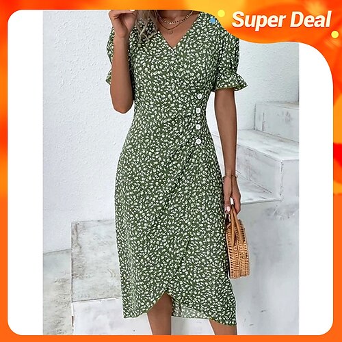 Tenue décontractée Robe Portefeuille Robe à fleurs Femme Floral Bouton Imprimer Col V Mode Classique du quotidien Vacances Manche Courte Standard Noir Rouge Foncé Jaune Eté Printemps S M L XL XXL
Tenue décontractée Robe Portefeuille Robe à fleurs Femme Floral Bouton Imprimer Col V Mode Classique du quotidien Vacances Manche Courte Standard Noir Rouge Foncé Jaune Eté Printemps S M L XL XXL