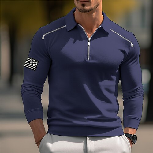 Homens Camiseta Polo Polo Quarter Zip Trabalho Roupa Diária Lapela Manga Longa Moda Confortável Bandeiras Bordado Zip Up Primavera Outono Normal Preto Branco Azul Marinha Verde Tropa Camiseta Polo
Homens Camiseta Polo Polo Quarter Zip Trabalho Roupa Diária Lapela Manga Longa Moda Confortável Bandeiras Bordado Zip Up Primavera Outono Normal Preto Branco Azul Marinha Verde Tropa Camiseta Polo