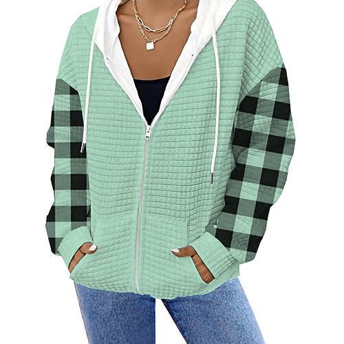 Femme Veste à capuche Vacances Poche Treillis Confortable Mode Ample Vêtements d'extérieur manche longue Automne Gris vert S
Femme Veste à capuche Vacances Poche Treillis Confortable Mode Ample Vêtements d'extérieur manche longue Automne Gris vert S