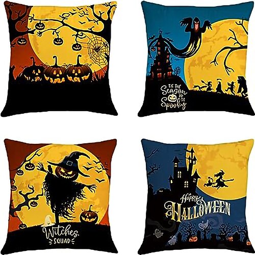 Funda de almohada de doble cara de halloween, 4 piezas, funda de cojín cuadrada decorativa suave, funda de almohada para dormitorio, sala de estar, sofá, silla
Funda de almohada de doble cara de halloween, 4 piezas, funda de cojín cuadrada decorativa suave, funda de almohada para dormitorio, sala de estar, sofá, silla
