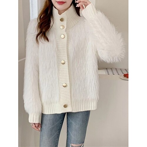 Gilet Cardigan Maille Femme A côtes Tricoter Bouton Couleur unie Mao mode Décontractées Extérieur du quotidien manche longue Automne Hiver blanc Blanche S M L
Gilet Cardigan Maille Femme A côtes Tricoter Bouton Couleur unie Mao mode Décontractées Extérieur du quotidien manche longue Automne Hiver blanc Blanche S M L