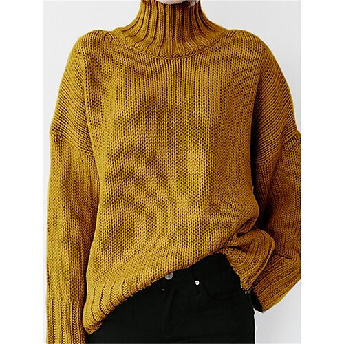 Pull Maille Femme A côtes Tricoter énorme Couleur unie Col Roulé mode Décontractées du quotidien Sortie manche longue Automne Hiver Noir Blanche S M L
Pull Maille Femme A côtes Tricoter énorme Couleur unie Col Roulé mode Décontractées du quotidien Sortie manche longue Automne Hiver Noir Blanche S M L