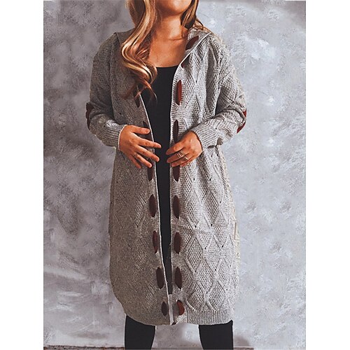 Mujer Chaqueta de Punto Puente Estriado Tejer Retazos Geométrico Con Capucha Elegante Casual Diario Noche Otoño Invierno Negro Vino S M L
Mujer Chaqueta de Punto Puente Estriado Tejer Retazos Geométrico Con Capucha Elegante Casual Diario Noche Otoño Invierno Negro Vino S M L