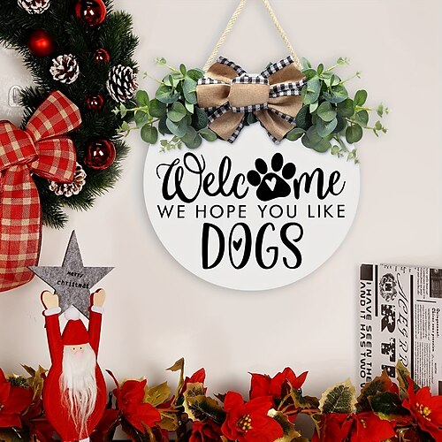 Dog Welcome Sign Rustic Welcome Sign with Dog Paw Rustic Wooden Farmhouse Wall Hanger Door Decoration
Dog Welcome Sign Rustic Welcome Sign with Dog Paw Rustic Wooden Farmhouse Wall Hanger Door Decoration