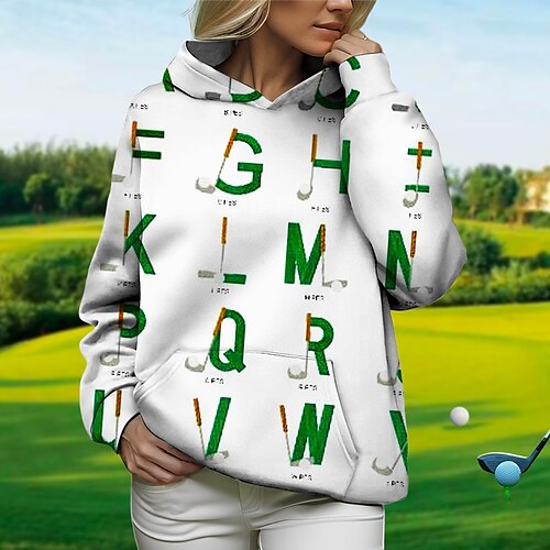 Femme vêtements de golf Sweat à capuche de golf Pull de golf Respirable Séchage rapide Avec poches manche longue Vêtements de golf Vêtements d'extérieur de golf Standard Lettre Printemps Automne
Femme vêtements de golf Sweat à capuche de golf Pull de golf Respirable Séchage rapide Avec poches manche longue Vêtements de golf Vêtements d'extérieur de golf Standard Lettre Printemps Automne