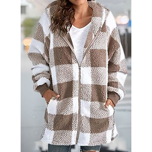 Mulheres Extra Grande Faça um moletom com capuz de zíper Poliéster Tosão Xadrez Rua Casual Zip Up Bolso frontal Vintage Esportes Básico Capuz Manga Longa Top Micro-Elástica Outono & inverno
Mulheres Extra Grande Faça um moletom com capuz de zíper Poliéster Tosão Xadrez Rua Casual Zip Up Bolso frontal Vintage Esportes Básico Capuz Manga Longa Top Micro-Elástica Outono & inverno