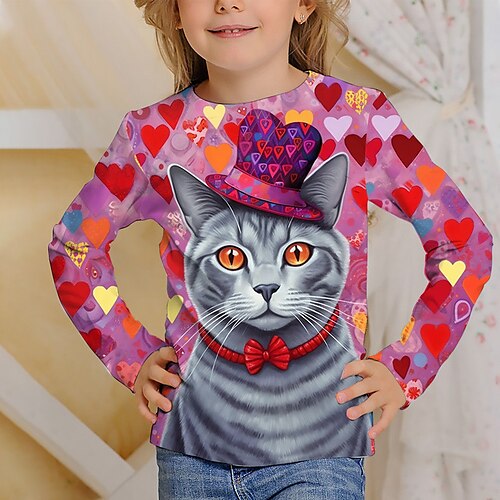 Para Meninas Camiseta Manga Longa Camisa Camiseta Gráfico Desenho Animado Gato Impressão 3D Ativo Moda Estilo bonito Poliéster Ao ar livre Casual Diário Infantil Crewneck 3-12 anos Gráfico impresso
Para Meninas Camiseta Manga Longa Camisa Camiseta Gráfico Desenho Animado Gato Impressão 3D Ativo Moda Estilo bonito Poliéster Ao ar livre Casual Diário Infantil Crewneck 3-12 anos Gráfico impresso