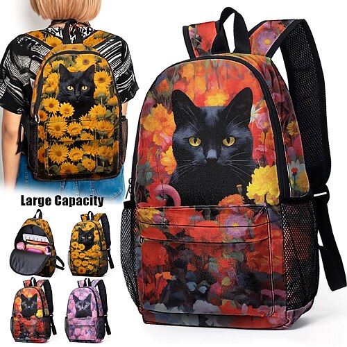 Women's Backpack School Bag Bookbag 3D Print Commuter Backpack School Daily Cat Flower Polyester Large Capacity Lightweight Durable Zipper Print Yellow Red Purple
Women's Backpack School Bag Bookbag 3D Print Commuter Backpack School Daily Cat Flower Polyester Large Capacity Lightweight Durable Zipper Print Yellow Red Purple